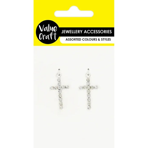 3.5cm Diamante Crucifix Charms
